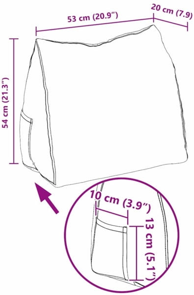 vidaXL Rückenkissen Blau 45 x 20 x 35 cm Cordstoff 42015018 Bild 10