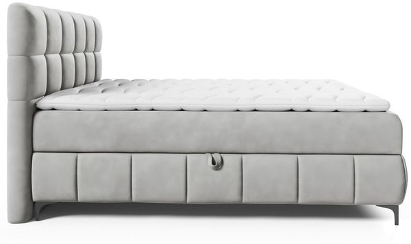 Boxspringbett Schlafzimmerbett SOPHIE 120x200cm Stoff Salvador Silbergrau Bild 3