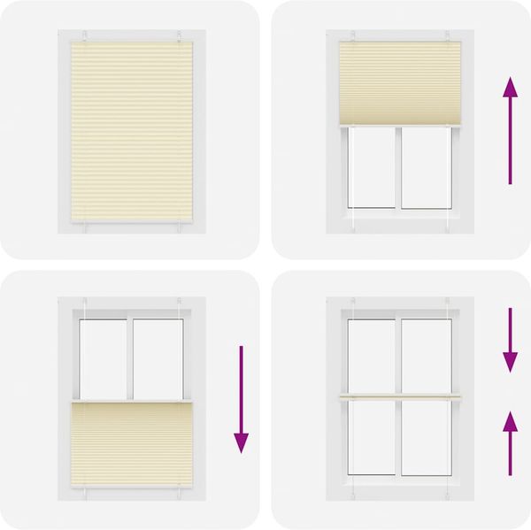 vidaXL Plissee Creme 95x150 cm Stoffbreite 94,4 cm Polyester 4015295 Bild 5