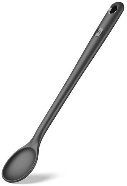 Hoffmann Germany Kochlöffel Rührlöffel Silikon Edelstahl 30 cm anthrazit, Edelstahlkern, geschmacksneutral, 200°C, spülmaschinenfest