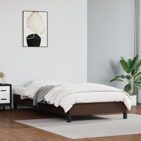 vidaXL Boxspringbett, 100x200 cm, Braun, Kunstleder, Schwarz