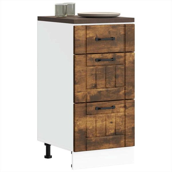 vidaXL Küchen-Unterschrank Lucca Räuchereiche Holzwerkstoff 854235