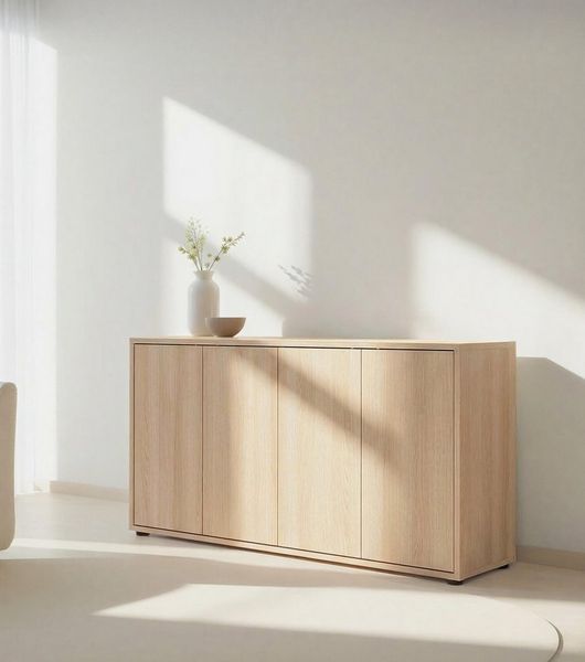 mokebo Sideboard Die Horizontale, Wohnzimmerschrank, Kommode, Beistellschrank, Anrichte in Eiche