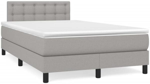 vidaXL Boxspringbett mit Matratze Hellgrau 120x190 cm Stoff 3269751