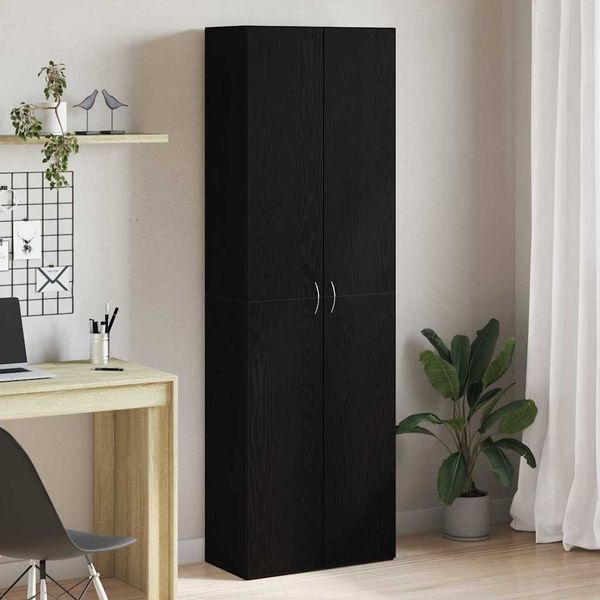 vidaXL Büroschrank Schwarz Eichen-Optik 60 x 32 x 190 cm Holzwerkstoff 3329298