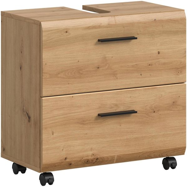 Ice Waschbeckenunterschrank auf Rollen in Artisan Oak Nachbildung