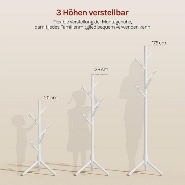 Woltu Garderobenständer, freistehender Kleiderständer aus Holz, 48x175x42 cm Bild 4