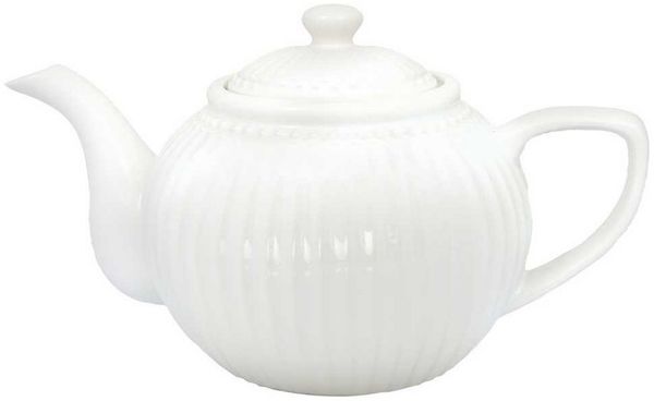 Greengate Teekanne Greengate XL Teekanne ALICE Weiß 1,5 Liter