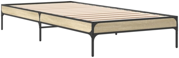 vidaXL Bettgestell Sonoma-Eiche 90x200 cm Holzwerkstoff und Metall 845032 Bild 3