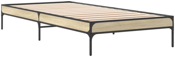 vidaXL Bettgestell Sonoma-Eiche 90x200 cm Holzwerkstoff und Metall 845032 Bild 6