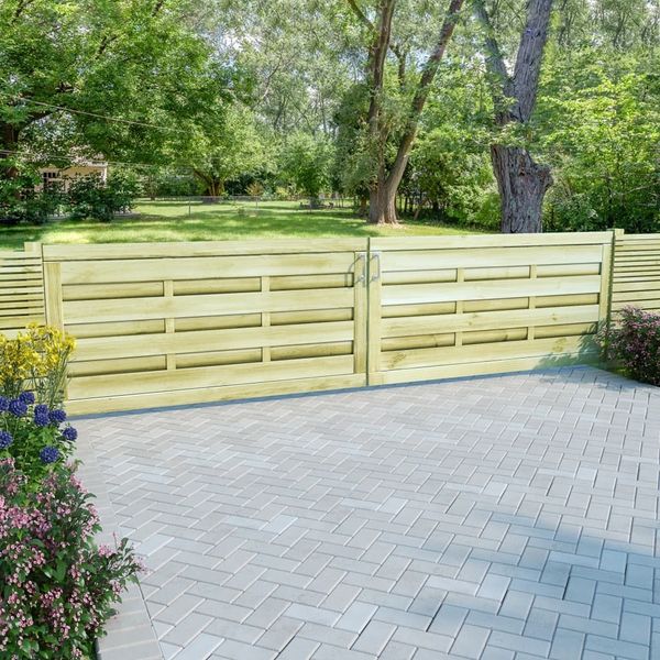 vidaXL Gartentore 2 Stk. Imprägniertes Kiefernholz 150x75 cm Grün 45320