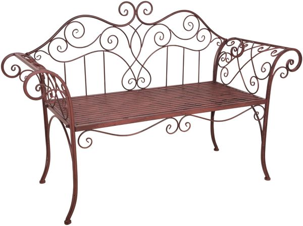 Gartenbank RONJA - 143cm Breit, Stahl, Schwarz | Terrassenbank Wetterfest Sitzbank Outdoor Bank