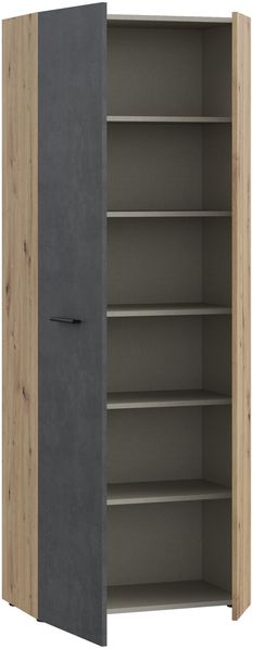 Schuhschrank >NET306< 5 Böden, Betonoptik / Artisan Eiche - 68,7x181,1x36,5cm (BxHxT) Bild 5