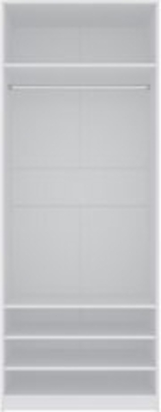 Marmex Möbel TRES 03B offener Schlafzimmerschrank mit Kleiderstange und Einlegeböden, Garderobenschrank ohne Türen, laminierte Spanplatte, weiß, 80x206x51 cm Bild 6