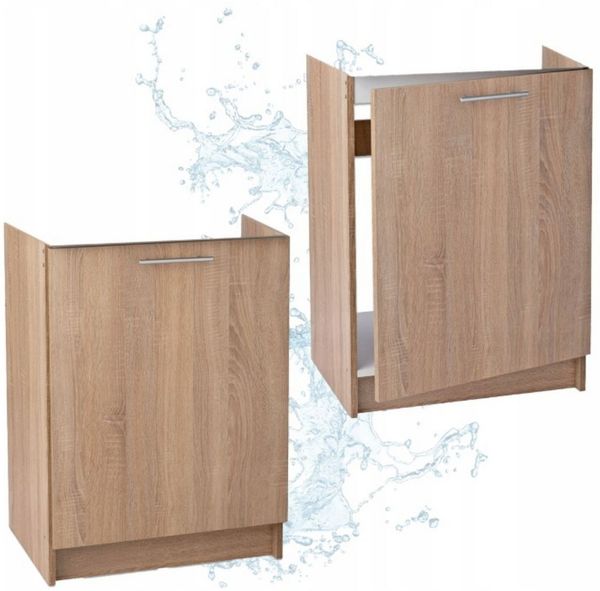 STAMAR Spülenschrank Küchenschrank 60cm Sonoma Eiche Unterschrank Spüle Standschrank Slim Spülenschrank 50cm Tiefe ohne Spüle Montagefertig Kompakt Modern XXL