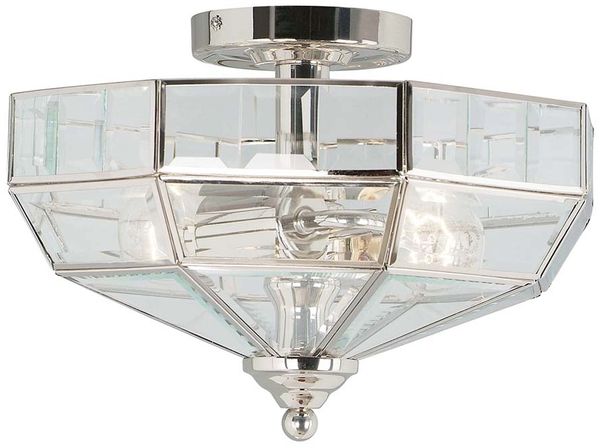 Wandleuchte, Messing Glas, Nickel, B 32 cm