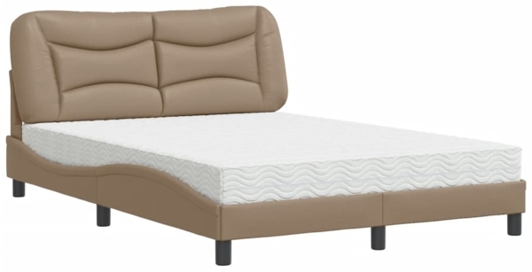 vidaXL Bett mit Matratze "Hvar" Cappuccino-Braun 120x200 cm Kunstleder 3208714