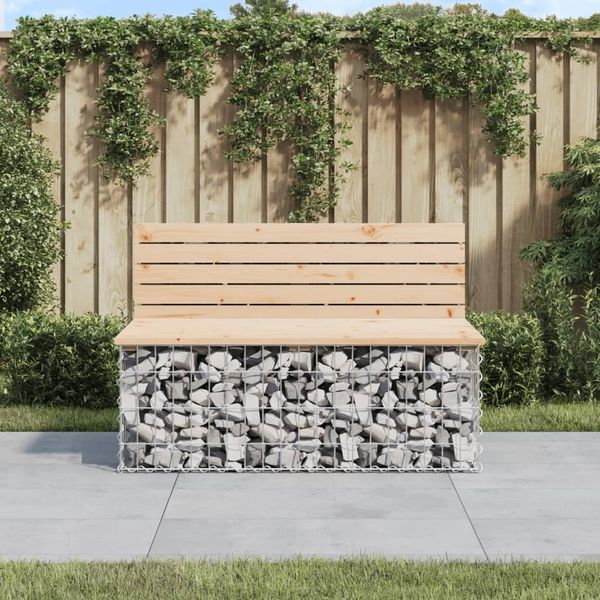 vidaXL Gartenbank aus Gabionen 103x70x65 cm Massivholz Kiefer 834374