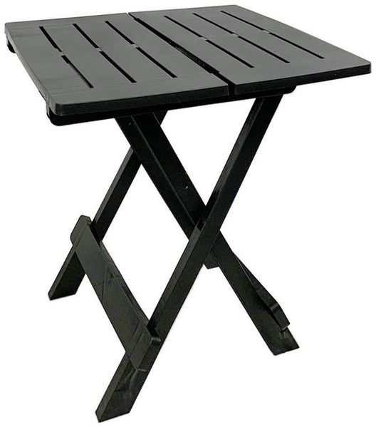Klappbarer Campingtisch Beistelltisch Klapptisch aus Kunststoff Anthrazit 44x44x50 cm