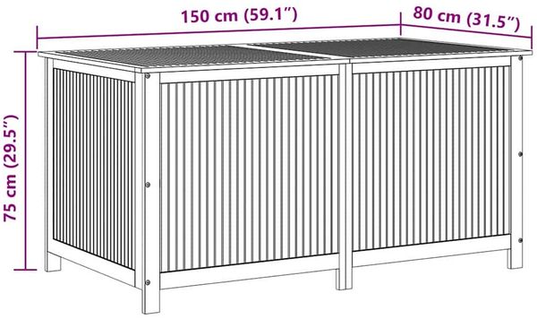 vidaXL Garten-Aufbewahrungsbox 150x80x75 cm Massivholz Akazie 316501 Bild 12