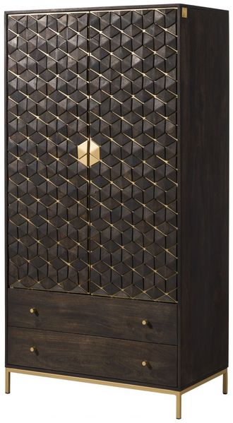 Kleiderschrank Mango 99x55x190 grau geölt DIAMOND #118