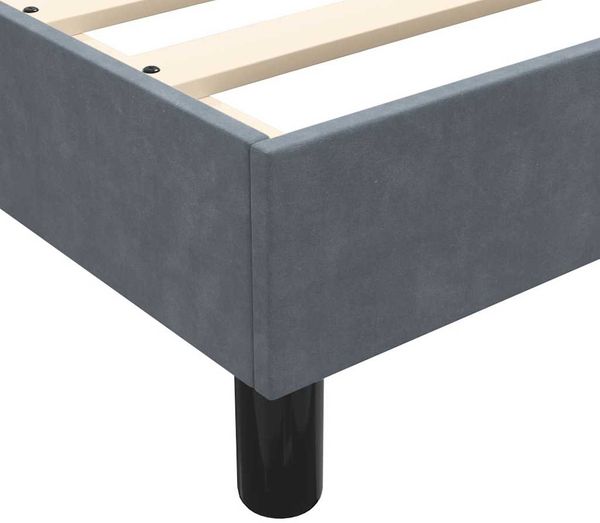 vidaXL Boxspringbett mit Matratze Dunkelgrau 90x220 cm Samt 3318142 Bild 10