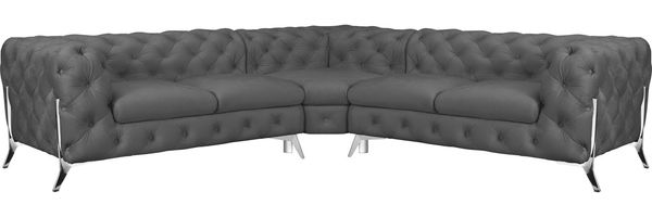 Leonique Chesterfield-Sofa Amaury L-Form, Chesterfield-Optik, Breite/Tiefe je 262 cm, Fußfarbe wählbar