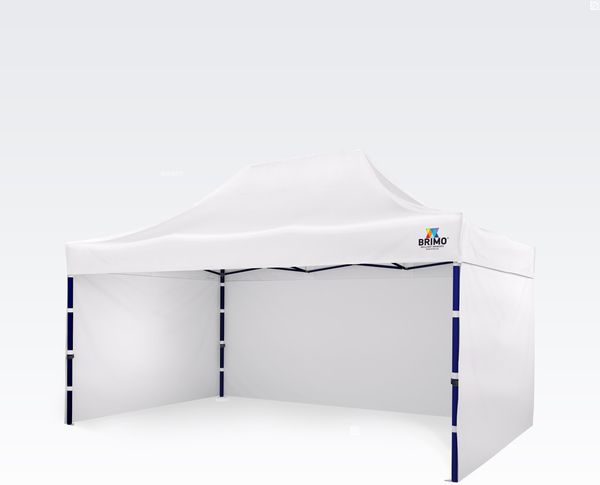Faltpavillon wasserdicht 3x4,5m - mit 3 Wänden - Weiß