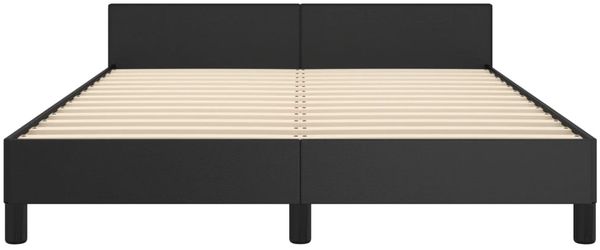 Doppelbett, Polsterbett mit Kopfteil Kunstleder Schwarz 140x200 cm Bild 6