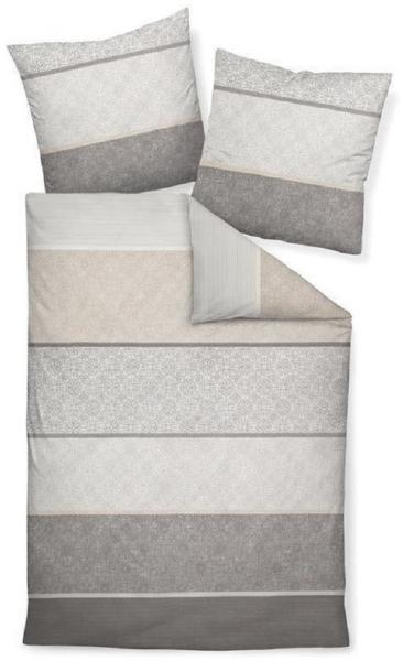 Janine Feinbiber Bettwäsche 2 teilig Bettbezug 135x200 cm Kopfkissenbezug 80x80 cm Davos 65016-08 silber sand