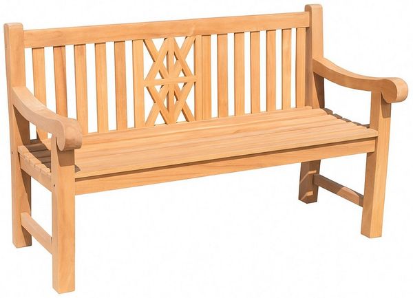 TPFGarden Gartenbank Florence-XL, Teak-Holz Garten Bank Sitzbank massiv Teakbank edel Breite 120cm