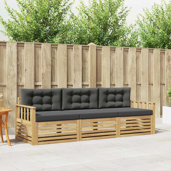 vidaXL Outdoor-Sofagarnitur 3 pcs Weiß und Anthrazit Polyester 3389957