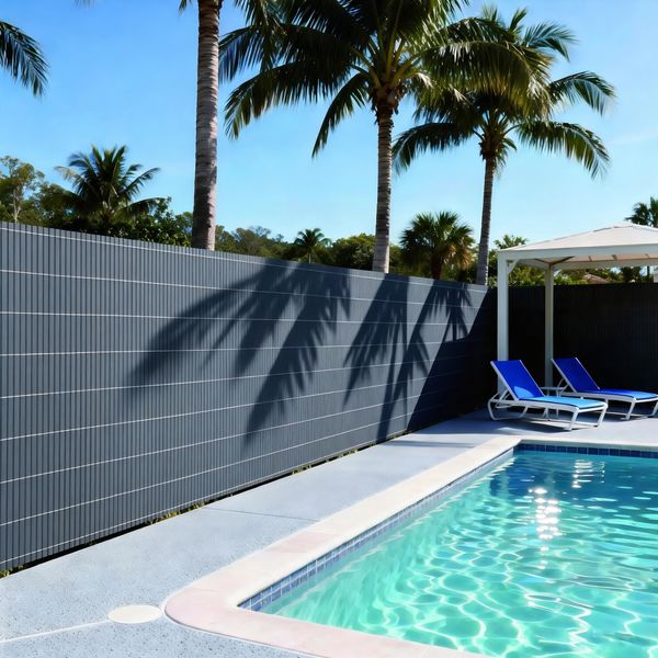 PVC Sichtschutzmatte Cefalu 120x400 cm 16mm Anthrazit [casa. pro]