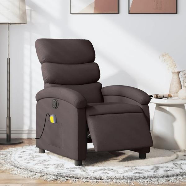 vidaXL Massagesessel Elektrisch Dunkelbraun Stoff 3203971