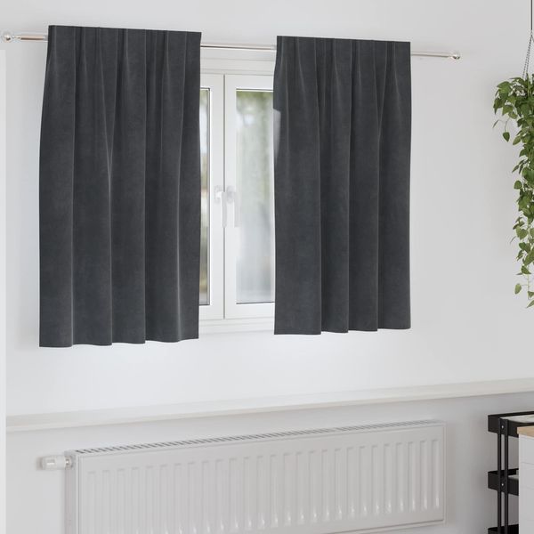 vidaXL Verdunkelungsvorhänge 2 pcs Hellgrau 140 x 140 cm Samt 4107258