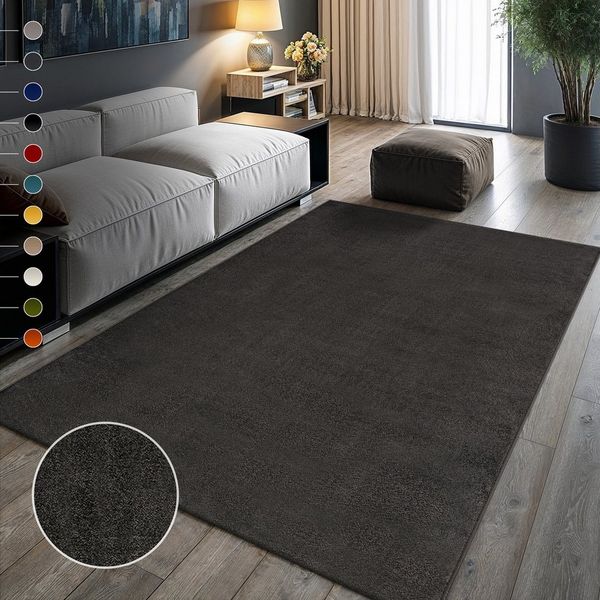 Sanat Teppich UNI, auch als Läufer- und Rundgrößen erhältlich, rechteckig, Höhe: 13 mm, robuster Kurzflorteppich, große Farbauswahl, Wohnzimmer, alle Räume