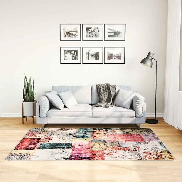vidaXL Teppich Waschbar Patchwork Mehrfarbig 120x180 cm 337966