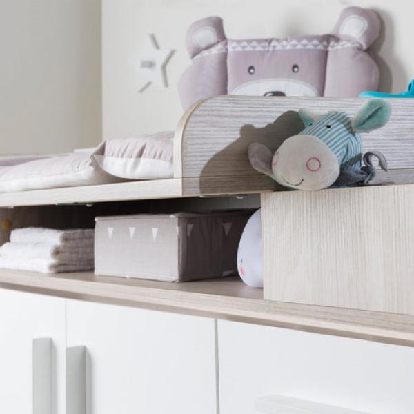 roba Wickelkommode 'Olaf' mit Wickelansatz - Wickelhöhe 92,5 cm - Weiß / Luna Elm Bild 7