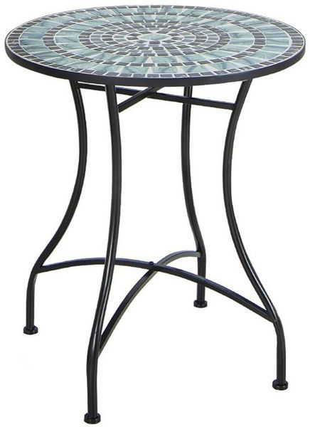 KOMFOTTEU Gartentisch, Mosaiktisch robustes Metall mit fester Montage