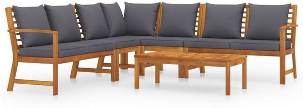 vidaXL 6-tlg. Garten-Lounge-Set mit Auflagen Massivholz Akazie 3057781 Bild 2