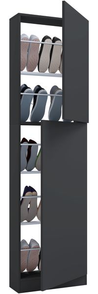 VCM Schuhschrank Fulisa 918979 Anthrazit H. 180 x B. 50 x T. 17 cm