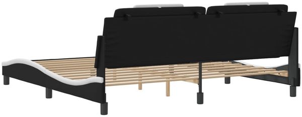 vidaXL Bettgestell "Viana" ohne Matratze Schwarz und Weiß 200x200 cm Kunstleder 3208122 Bild 6