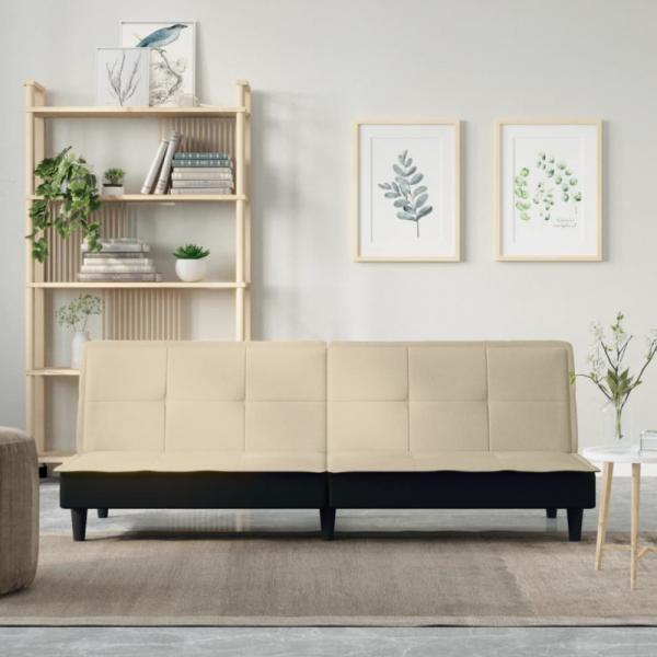 Schlafsofa Creme Stoff