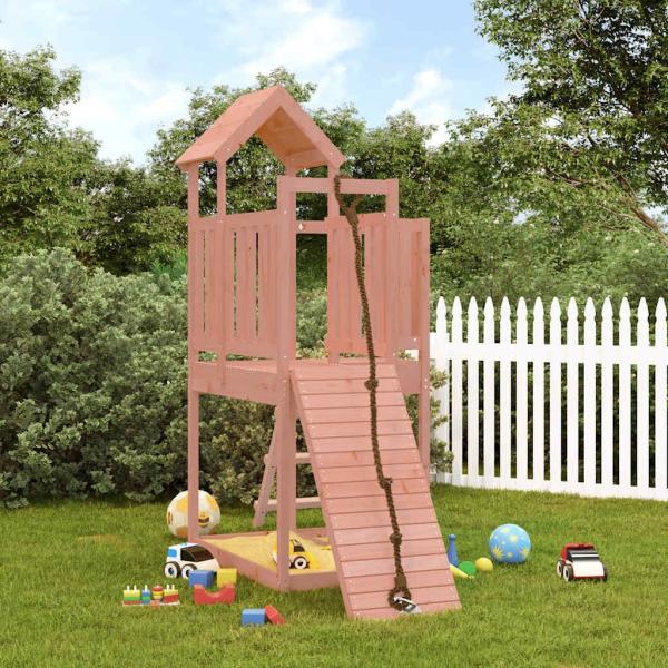 vidaXL Spielturm mit Kletterwand Massivholz Douglasie 3155832