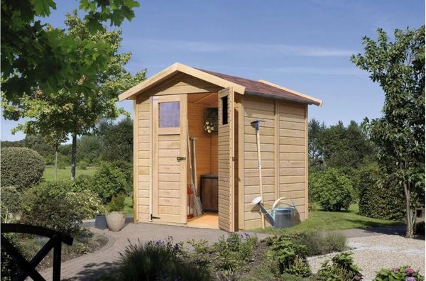 Karibu Gartenhaus 14mm Dahme 3 Gerätehaus 180x184 cm unbehandelt