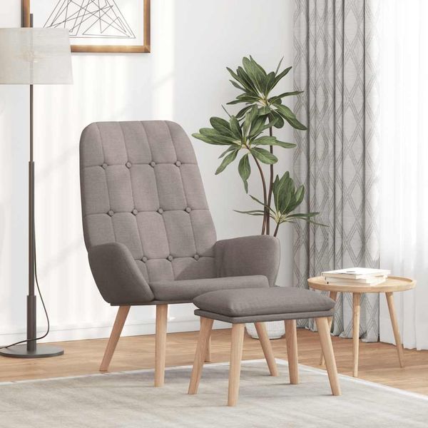 vidaXL Relaxsessel mit Hocker Taupe Stoff 3315156