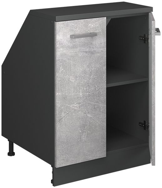 Küchenschrank für Dachschrägen R-Line Beton 60 cm mit 2 Türen, Schrankkorpus 60 cm Tiefe Vicco Bild 3