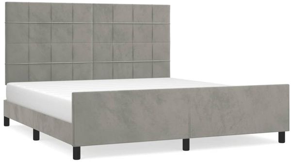 Doppelbett, Bettgestell Modernen ohne Matratze Hellgrau 160x200 cm Samt d2514e