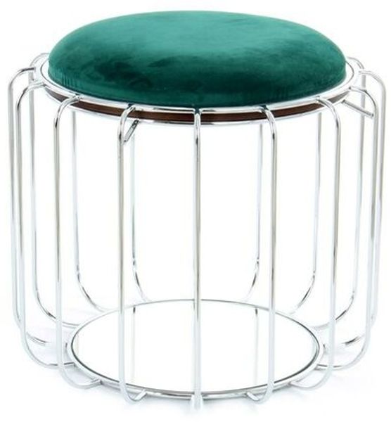 Beistelltisch / Pouf Comfortable 110 Dunkelgrün / Silber