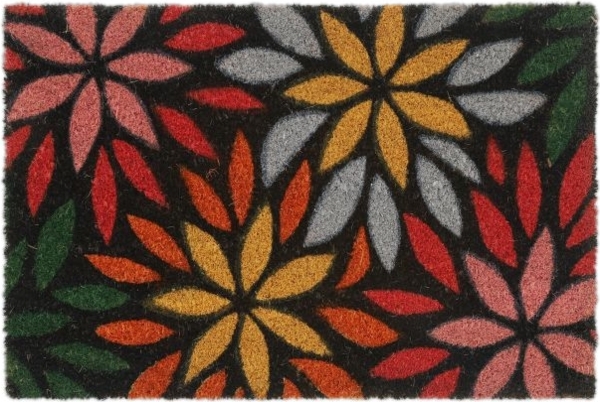 Kokos Fußmatte mit Blumenmotiv 10039067